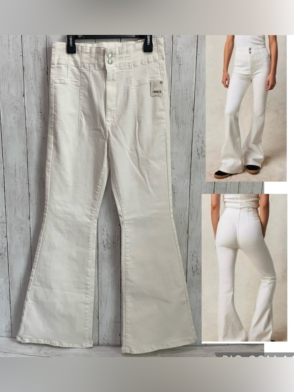 Free People We The Free Jayde High Rise Flare Leg  Jeans Women’s 32X33 White NWT